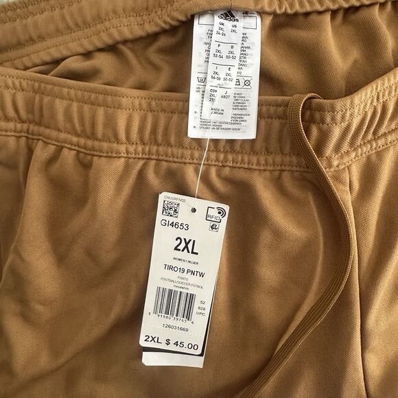 Adidas Tiro 19 Aeroready 3-Stripe Performance Track Pants Women's 2XL Brown NEW - Picture 6 of 7